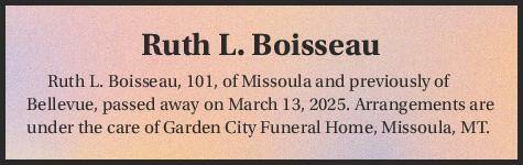 Ruth L. Boisseau | Obituary