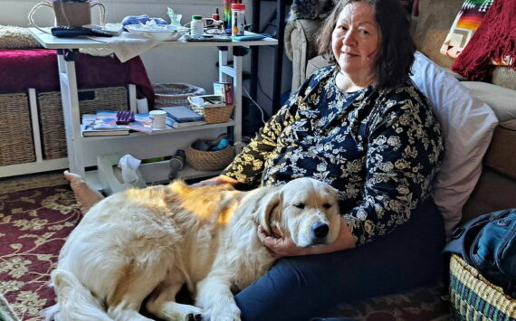 Kay Feather with her Battle Buddy Kyro. Photo courtesy of Northwest Battle Buddies.