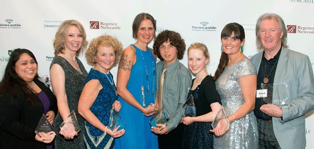 The Newcastle Diamond Awards 2014 were give to (from left) Christina Corrales-Toy