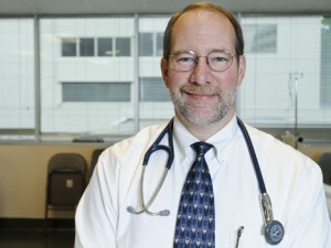 Dr. Nicholas Kovach at the Overlake Cancer Center in Bellevue.