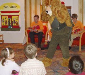 Adults and kids from Bellevue participated in a shared reading of Corduroy on Oct. 2