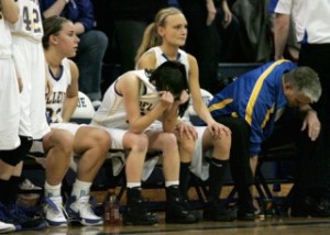 Agony of defeat: Catelyn Webber