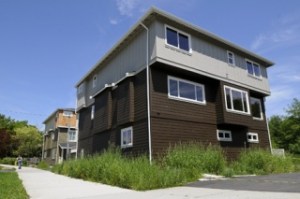 Some experts predict there could be a shortage of new housing because of a slowdown in permit applications.  Pictured here is an example of multi-family residential construction in the 1100 block of 156th Avenue Southeast in Bellevue.