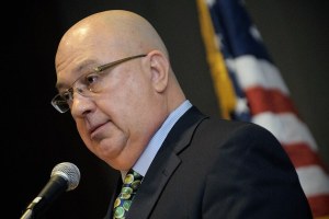 Seattle Mariners general manager Jack Zduriencik addresses the Bellevue Chamber of Commerce during a luncheon at the Westin in dwontown Bellevue on Tuesday.
