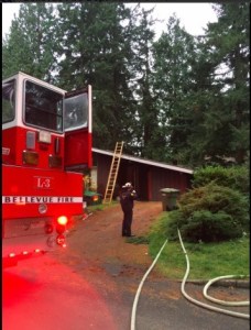 A firefighter at the scene of the residential fire on Nov. 23.