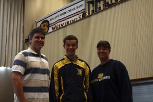 (left to right) Bellevue band director Edd George