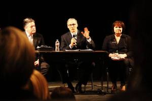Gov. Jay Inslee explains part of his $2.3 billion proposed education spending plan during a town hall meeting held at Newport High School.