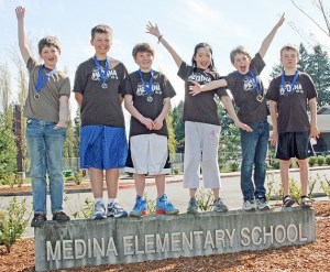 State Champions for the technical challenge are (from left)  Preston Bezos