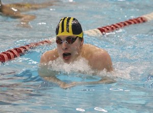 Bellevue's Thomas Eggenberger competes in the 200 yard IM during the 3A Sea-King district championships Saturday