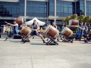 Seattle Kokon Taiko drummers will perform at Aki Matsuri at Bellevue College.