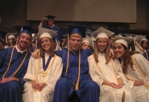 Graduates from Bellevue Christian School pose for photos during their June 18 commencement. Pictured (left to right) are David Kerr