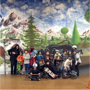 This photo of a successful skate camp shows a new batch of skaters trained at Bellevue Skatepark.
