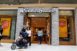 Shoppers visit the Bellevue Square location as Bellevue-based clothing retailer Eddie Bauer.