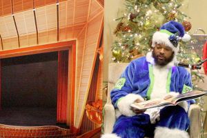 Seahawks Michael Bennett visits Bellevue as Santa | Photos
