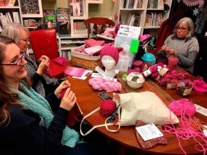 Participants in the Women&rsquo;s March are knitting pink &ldquo;Pussyhats,&rdquo; stocking caps with cat ears, which have come to symbolize women&rsquo;s rights. Contributed photo