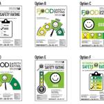 The six options for the window signs that will now hang in King County&rsquo;s restaurant windows. The final image will be unveiled in January 17 (Photo courtesy of Public Health of Seattle and King County).