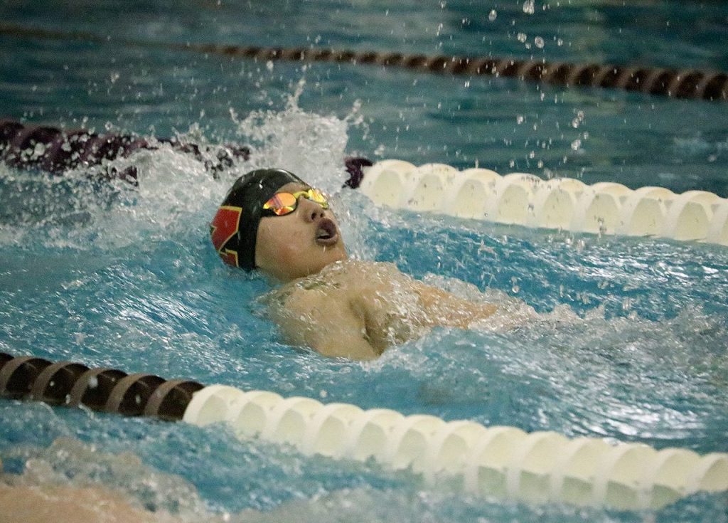 Newport&rsquo;s Martin Wu competes in the 200 IM at the KingCo championships. Wu was runner-up in the event with a time of 2:00.78 (Joe Livarchik/staff photo).