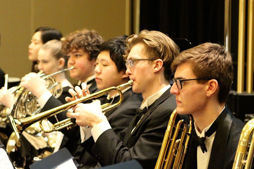Newport High School senior Zoey Richards said the orchestra requested composer Tim Huling add more elements for the percussion, wind and brass sections (Allison DeAngelis/staff photo).