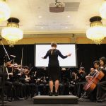 The Newport Philharmonic rehearses &ldquo;Free Boy: Secret Voyage&rdquo; on Feb. 17 (Allison DeAngelis/staff photo).