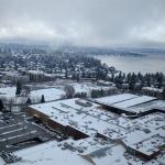A view of Bellevue from the Microsoft offices after the snow stopped mid-day Monday (Photo courtesy of David Strome).