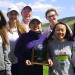 Photo courtesy of Douglas Calvert                                The Interlake Saints girls golf team registered a second place showing at the Class 3A state golf tournament on May 24 at Canyon Lakes Golf Course in Kennewick. The Saints finished with a total of 77 team points. Mercer Island won the tournament, compiling 82 team points. Samantha Na finished in ninth place individually with a total of 164 strokes. Katie Kester captured a 16th place finish individually with 174 strokes. Bronte Polette finished in 22nd place (179 strokes) and Nhi Nguyen finished in 38th place (193 strokes).