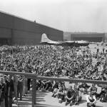 The assembly process at Renton for B-29s used four moving assembly lines. The 1,000 B-29 produced is seen above.