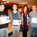 Suzy Mygatt Wakefield with three of this year&rsquo;s Nan Campbell Scholarship awardees.