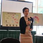 Dr. Kristi Harrington, Medical Director of Cancer Services, speaks about Overlake&rsquo;s new Cancer Center during a June Sammamish Chamber Luncheon at the Sahalee Way Country Club. Megan Campbell/staff photo