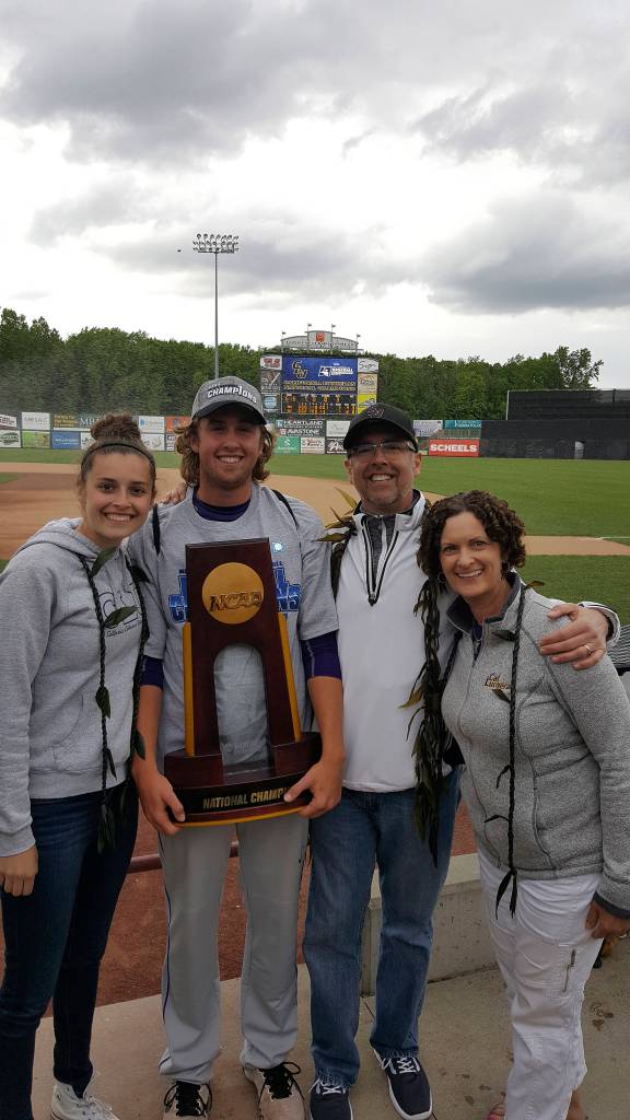 Photo courtesy of Michael Wehner                                Interlake 2014 graduate Nate Wehner, holding trophy, was part of the Cal Lutheran University baseball team that won the NCAA Division-III College World Series.