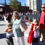 The Dobson family viewed the solar eclipse at the top of Bellevue Library&rsquo;s parking garage on Monday. The Bellevue Friends of the Library provided 200 special glasses to see the solar eclipse at the event. Raechel Dawson/staff photo