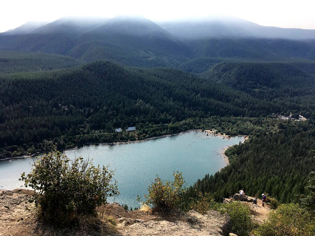 Photo courtesy of James Martin                                Sportswriter Shaun Scott hiked to the top of Rattlesnake Ledge in North Bend on Labor Day.