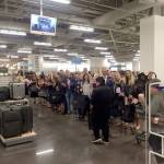 Over 130 customers wait in line for Nordstrom Rack to open its doors this morning in Bellevue. Photo courtesy of Brenna Sussman/Nordstrom