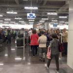Over 130 customers wait in line for Nordstrom Rack to open its doors this morning in Bellevue. Photo courtesy of Brenna Sussman/Nordstrom