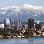 The Bellevue Skyline with the Cascades in the background. Photo courtesy of Rick Schweinhart