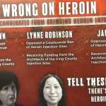 The mailer claiming three Bellevue City Council candidates support &ldquo;heroin&rdquo; injection sites. Contributed photo