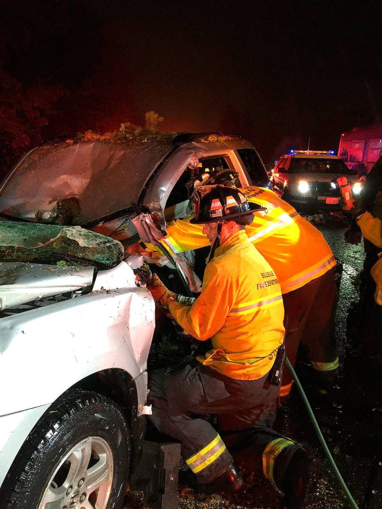 Woman injured Monday from downed tree in Bellevue