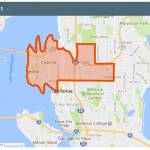 A map of District 1, where applications must live in order to be nominated and apply for the vacant Bellevue School Board position. Photo courtesy of Bellevue School District