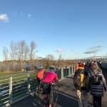 The miles-long State Route 520 bicycle and pedestrian trail across Lake Washington is now open. Photo courtesy of WSDOT