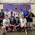 Photo courtesy of Greg Lim                                The Space Needle U-17 boys volleyball team registered a third-place finish at the Northern California Volleyball Association Far Western Bid tournament on Jan 6-7 in San Mateo, California. The U-17 team finished with an overall record of 6-2. Players on the roster from the Bellevue region consisted of Evan Dragich, Jeremy Lim, Daniel Lim and Theodore Lin.