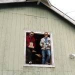 Nikolai Paloni, left, and Jensen Brehm, right, hang outside of their second-story barn in Clyde Hill where they develop Ombraz Sunglasses. Raechel Dawson/staff photo