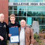 Bellevue teen recognized for saving grandfather’s life on freeway