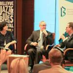 Bellevue Deputy Mayor Lynne Robinson and Mayor John Chelminiak share Bellevues future strategic plans. Photo courtesy of Tim Kelley/Bellevue Downtown Association