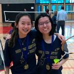Photo courtesy of Wesley Newton                                The Bellevue Wolverines doubles squad consisting of Bianna Su and Adra Wu (pictured) earned first place in the doubles tournament at the KingCo badminton tourney on May 2 at Sammamish High School in Bellevue.