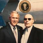 Former President George W. Bush honors longtime Bellevue Police Department volunteer Bernie Krane with the Presidents Volunteer Service Award in 2007. Krane passed away this past weekend. Courtesy photo