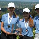 The Interlake Saints girls golf team earned second place at the Class 3A state golf tournament on May 23 at Indian Canyon Golf Course in Spokane.                                The Saints, who compiled 90 team points, finished just 1.5 points behind first place Bellevue (91.5 team points). Interlakes Samantha Na captured fifth place overall individually with a total of 153 strokes at the two-day tournament. Katie Kester registered a sixth place finish with 154 strokes. Bronte Polette finished in 21st place overall individually as well.                                Photo courtesy of Douglas Calvert