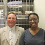 Bruce Singbeil, left, and Ciara Lomax as seen at the Crossroads Vet clinic in Bellevue. Aaron Kunkler/Staff photo