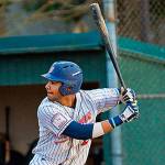 Bellevue Bulldogs baseball player Brennen Hancock prepares to swing the bat in a game during the 2018 season. Hancock, who graduated from Cascade High School in Everett in 2016, will continue his baseball career at the University of Hawaii. Photo courtesy of Rich Dworkis