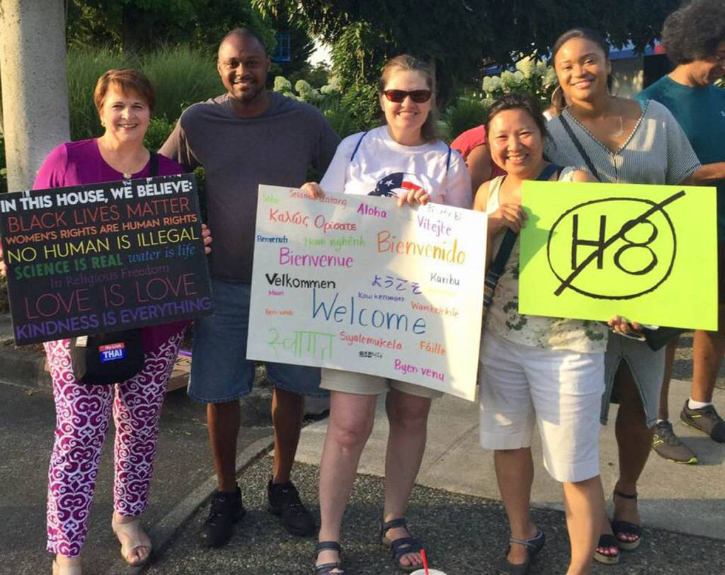 Locals gather in support of each other at an ant-hate rally on Aug. 5. Photo courtesy of Rebecca Schaechter