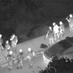 Bellevue police arrest the suspect as seen from as seen from King County Sheriffs Guardian One helicopter. Screenshot from the King County Sheriff Air Support YouTube page