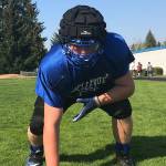 Bellevue Christian Vikings junior Sam Tefft is one of the most dominating lineman in the Class 1A division. Shaun Scott/staff photo